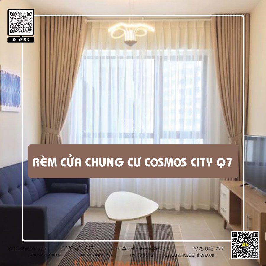 Rèm cửa chung cư Cosmos city quận 7 - Rèm Bình An