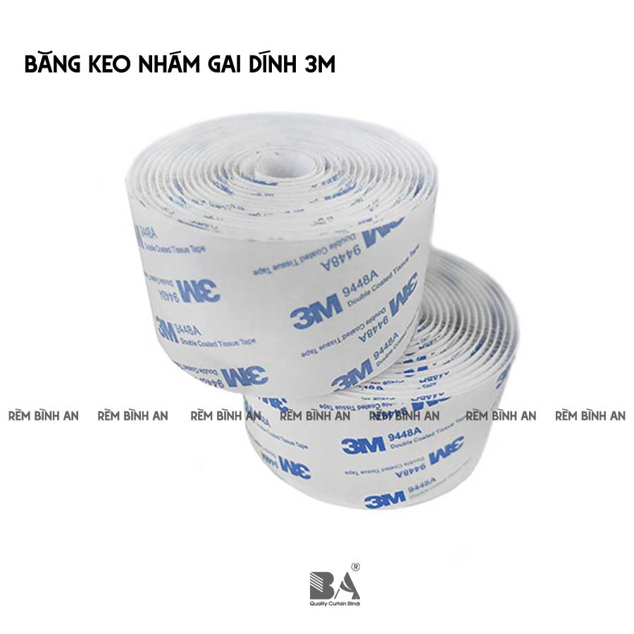1 Cuộn 25 mét Keo 2 Mặt 3M Băng Gai Dính Velcro Bản 50mm