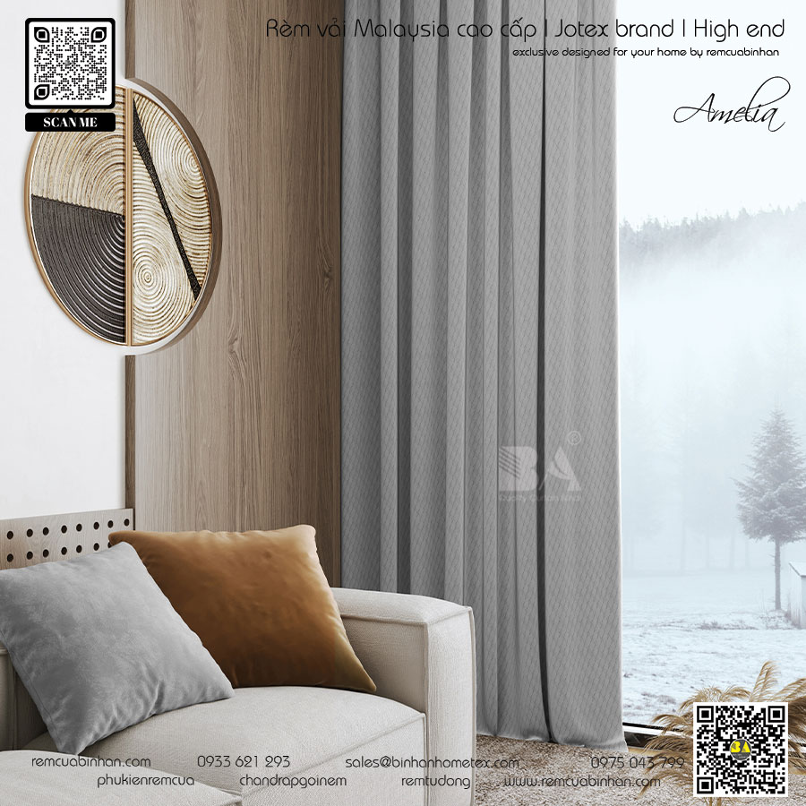 AMELIA Rèm cửa Malaysia Rèm Villa Màn đẹp nhập khẩu