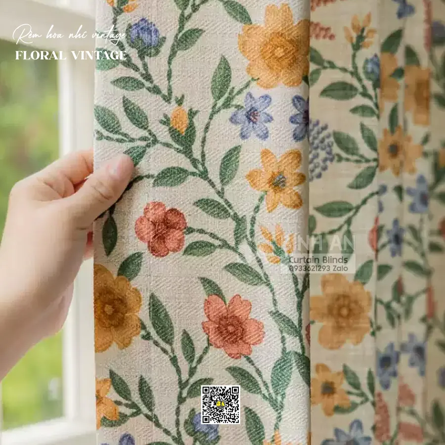DAISY Rèm Vải Hoa Vintage English Cottage Cao Cấp