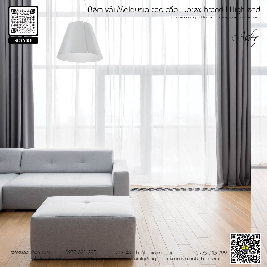 ASTER Rèm cửa Malaysia Rèm Villa Màn đẹp nhập khẩu