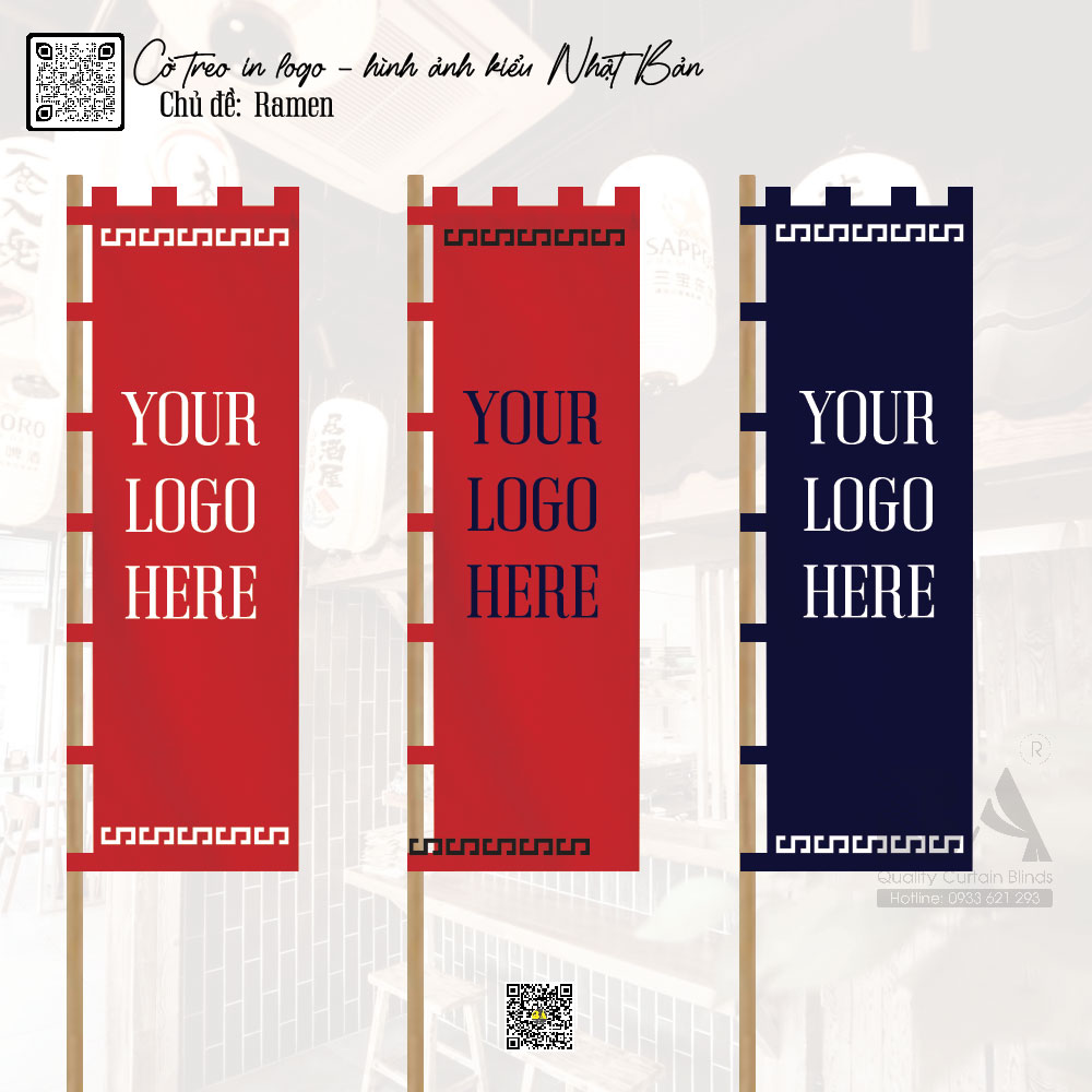 Cờ in logo cho nhà hàng Nhật