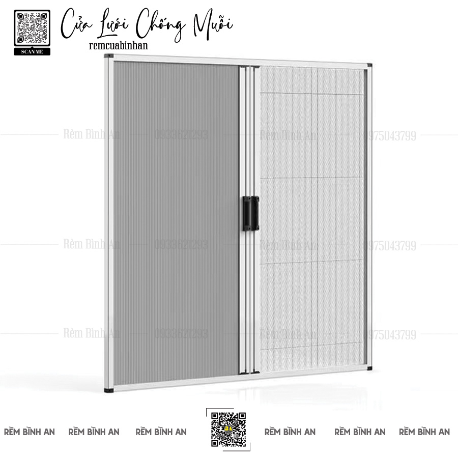 Cửa Lưới Hệ Xếp Kết Hợp Rèm Tổ Ong - Chống Muỗi