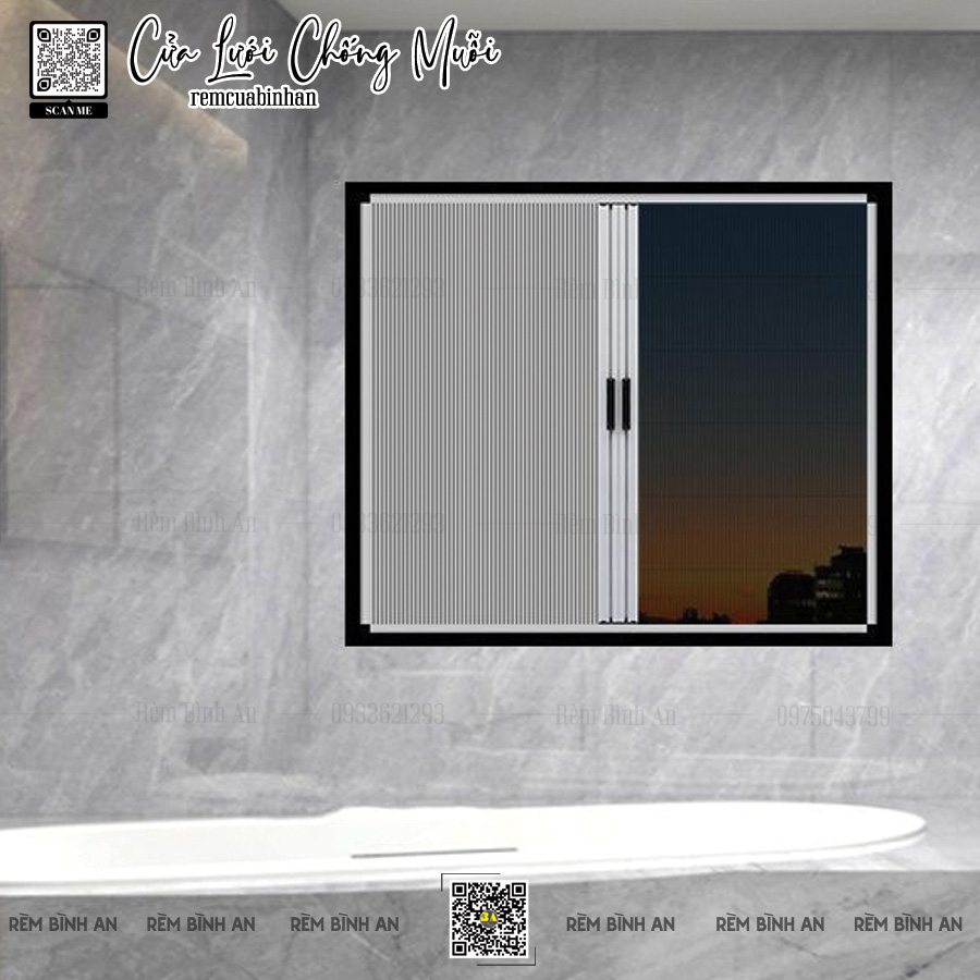 Cửa Lưới Hệ Xếp Kết Hợp Rèm Tổ Ong - Chống Muỗi