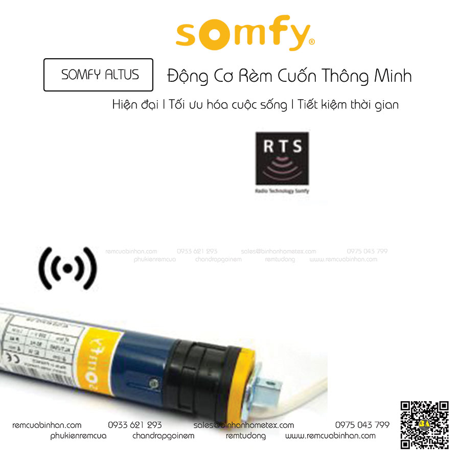 Động cơ rèm cuốn Somfy France Somfy Altus 40 RTS Rèm cuốn tự động Somfy