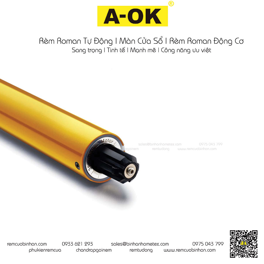 Động Cơ Rèm Roman Tự Động AOK AM35 Màn Roman Xếp Lớp Động Cơ Rèm Thông Minh