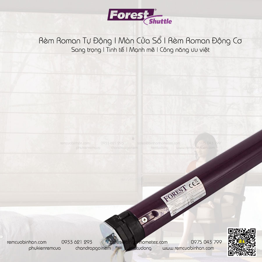 Động Cơ Rèm Roman Tự Động FOREST Hà Lan Cao cấp Màn Roman Động Cơ Chính Hãng