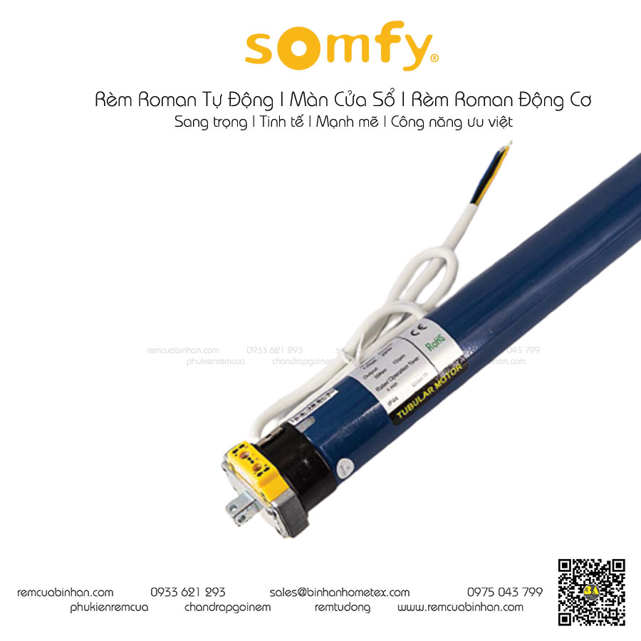 Động Cơ Rèm Roman Tự Động SOMFY FRANCE Cao cấp Màn Roman Động Cơ Chính Hãng