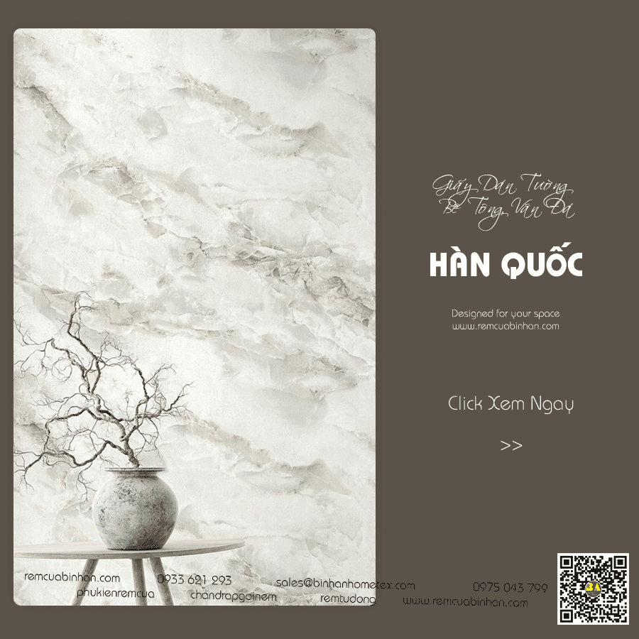 Giấy Dán Tường Bê Tông Đá Mài GDT Hàn Quốc Đẹp Phong Cách Industrial