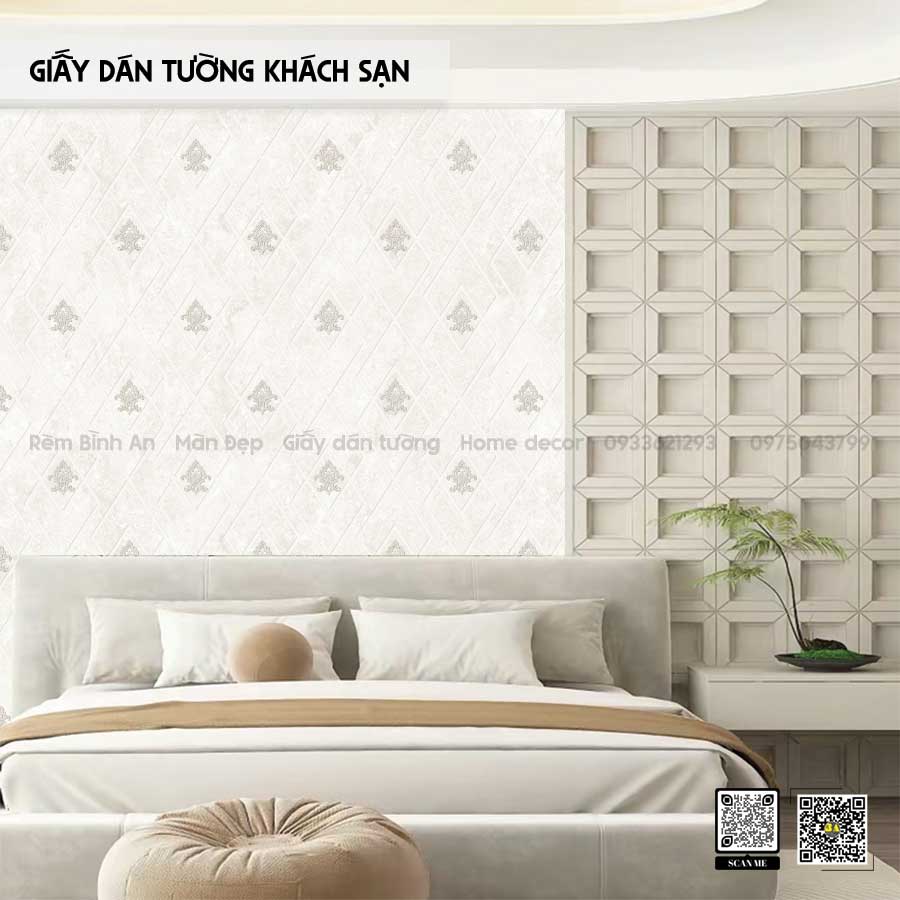 Giấy Dán Tường Khách Sạn Họa Tiết Châu Âu Cổ Điển - Damask, 3-5 Sao