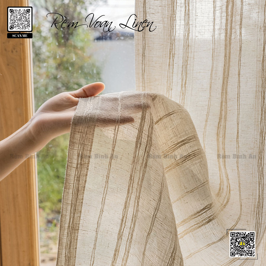 Rèm Voan Thô Linen – Phong Cách Nhật Hiện Đại