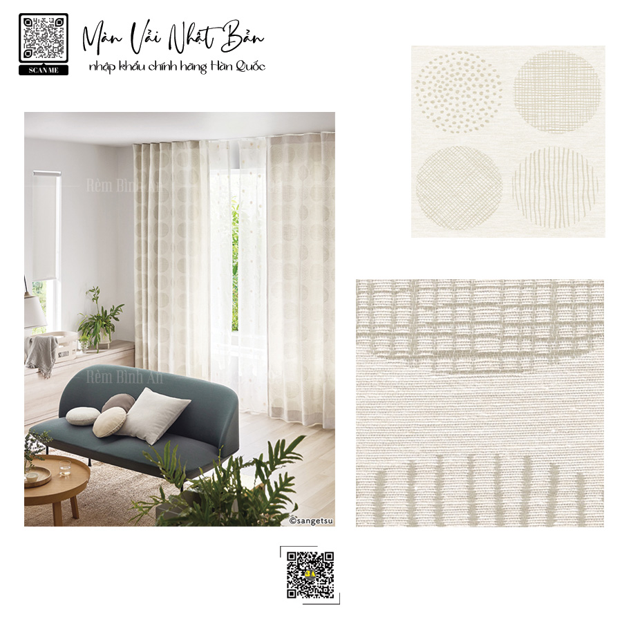 Màn cửa biệt thự, căn hộ - Vải rèm Nhật Bản