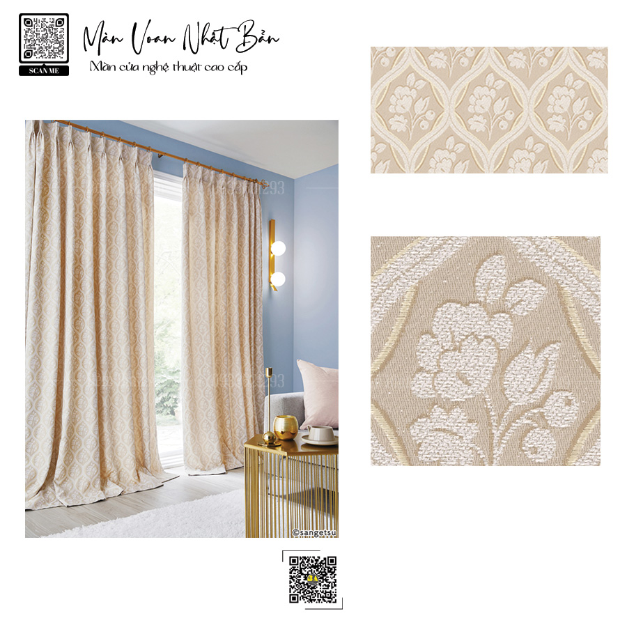 Màn cửa cổ điển nghệ thuật cho biệt thự, khách sạn 5 sao