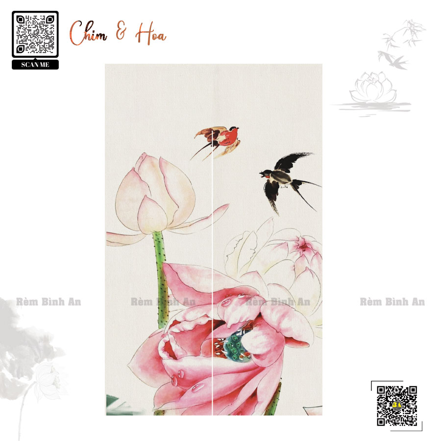 Màn Cửa Hoa Sen Cá Koi - Nét Đẹp Truyền Thống Nhật