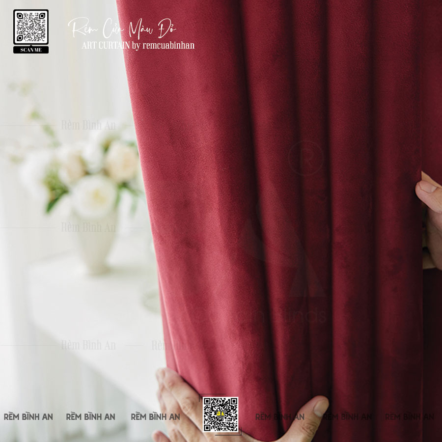 Màn Cửa Màu Đỏ Cá Tính - Rèm Sân Khấu và Backdrop