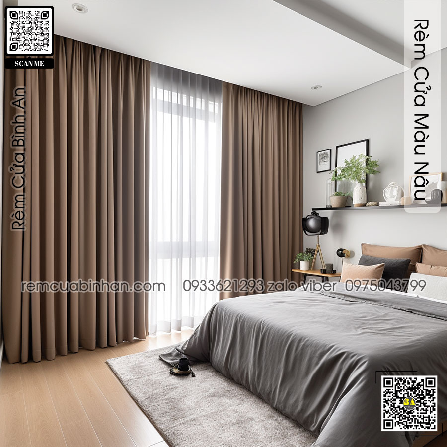 Màn cửa màu nâu sang trọng | Rèm cửa Bình An