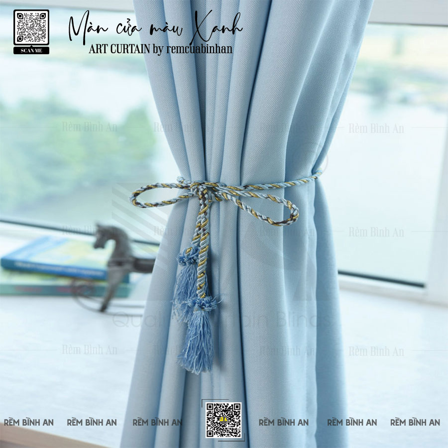 Màn Cửa Màu Xanh Biển - Nhẹ Nhàng, Vintage, Phối Màu Tường Đẹp