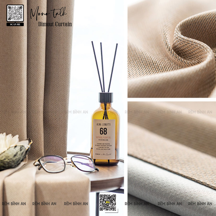 Màn Cửa MONO TALK - Vải Bố Thô Mộc Phong Cách Japandi