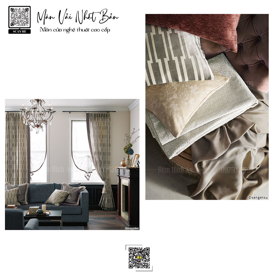 Màn Cửa Vải Ý Cao Cấp Cho Villa, Biệt Thự, Khách Sạn