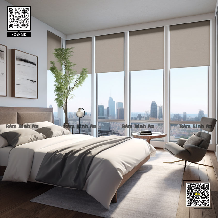 Màn Cuốn Chống Nắng Vải Bố Nỉ Cao Cấp | Rèm Cuốn Blackout