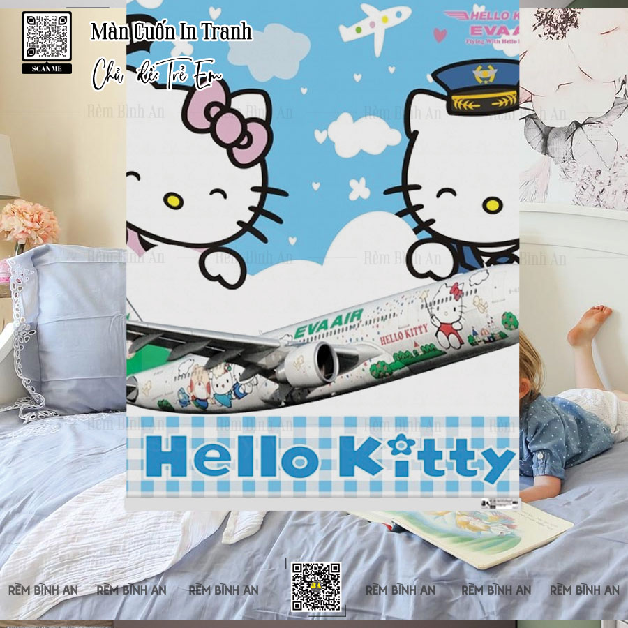 Màn cuốn Hello Kitty - rèm cửa sổ đáng yêu cho trẻ em