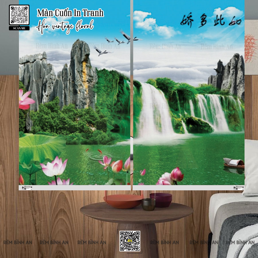 Màn Cuốn In Tranh Phong Cảnh