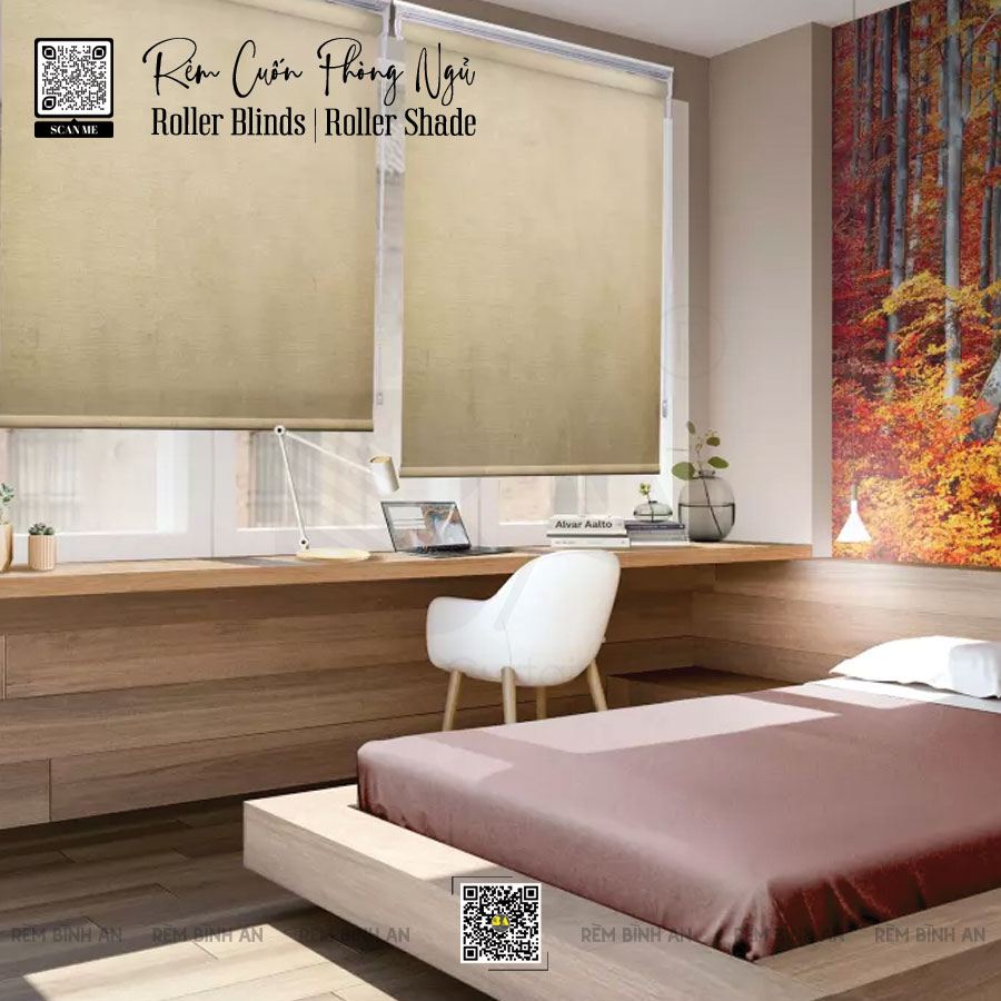 Màn cuốn phòng ngủ - rèm cuốn cao cấp, tiện lợi