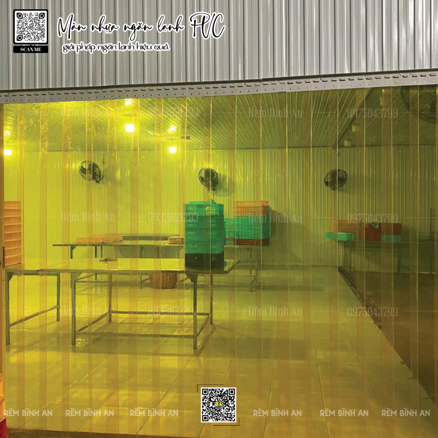 Màn nhựa PVC vàng trong suốt