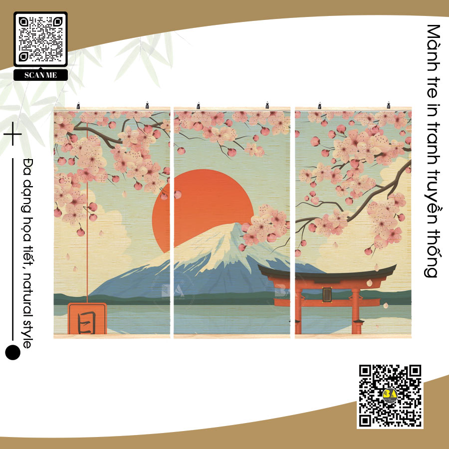 Màn tre truyền thống Nhật Bản Rèm sáo tre Bình An