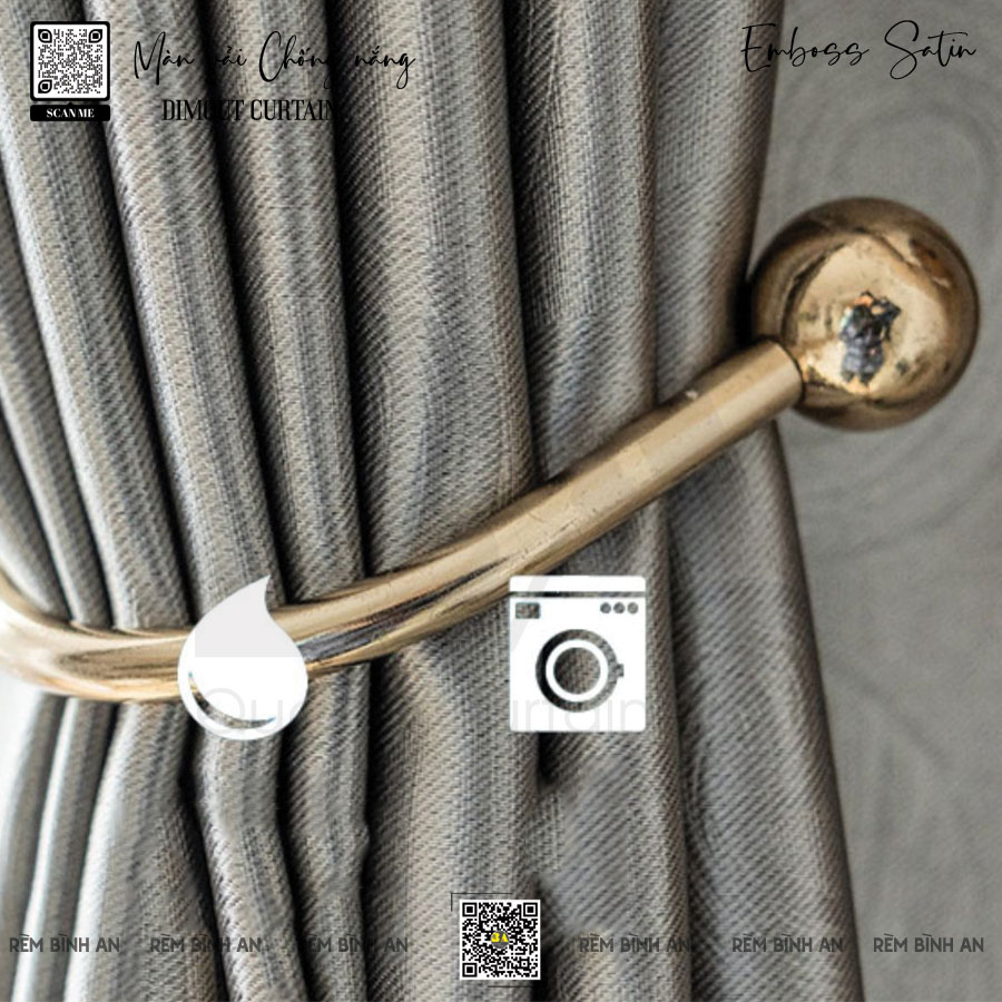 Màn Vải Gấm Satin EMBOSS - Chống Nắng, Giá Rẻ, Cao Cấp
