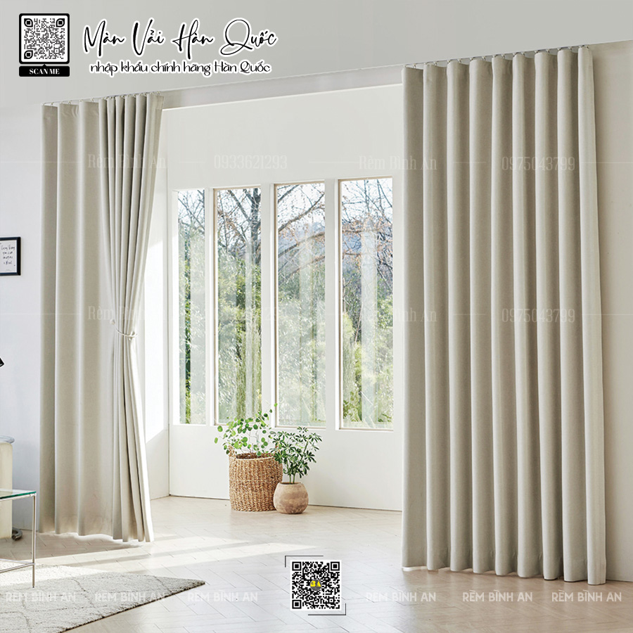 Màn vải Hàn Quốc cao cấp - Rèm phòng khách nhập khẩu