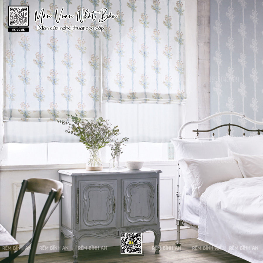 Màn vải hoa văn Châu Âu nghệ thuật cho biệt thự, penthouse