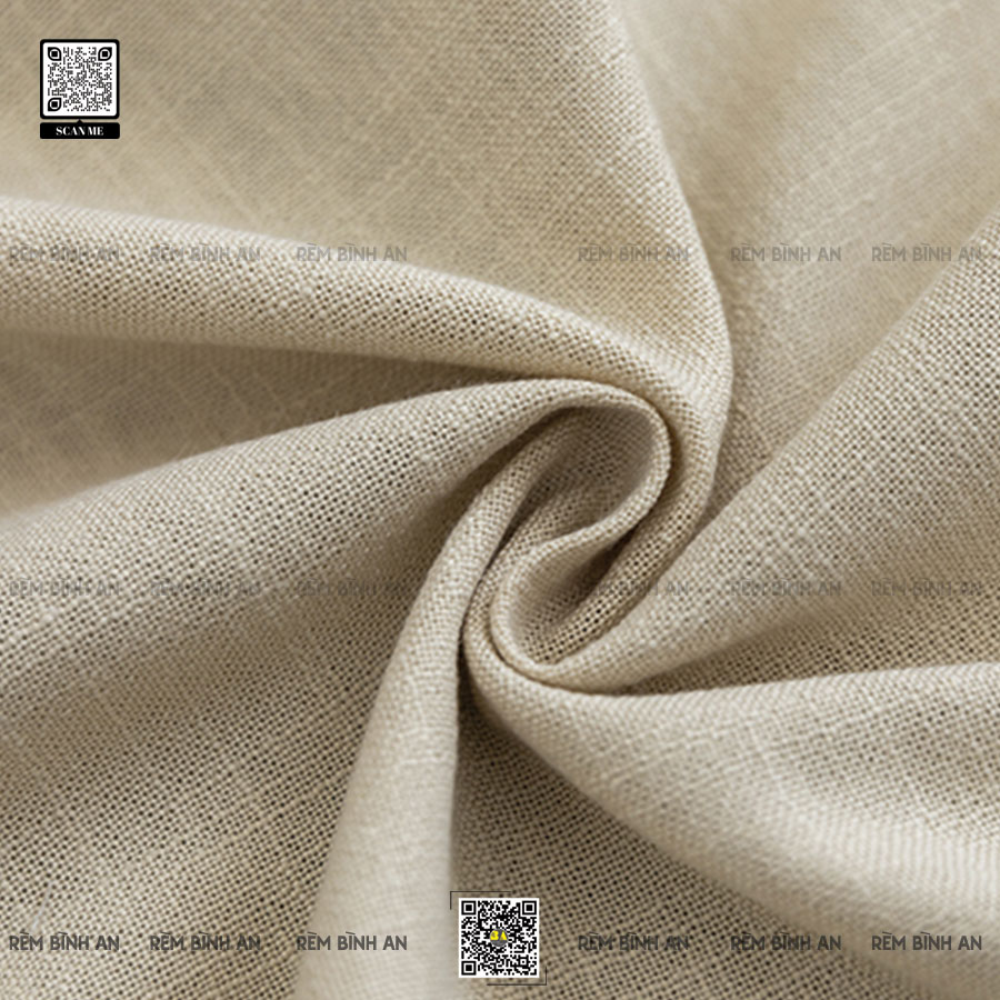 Màn Vải Linen Màu Kem