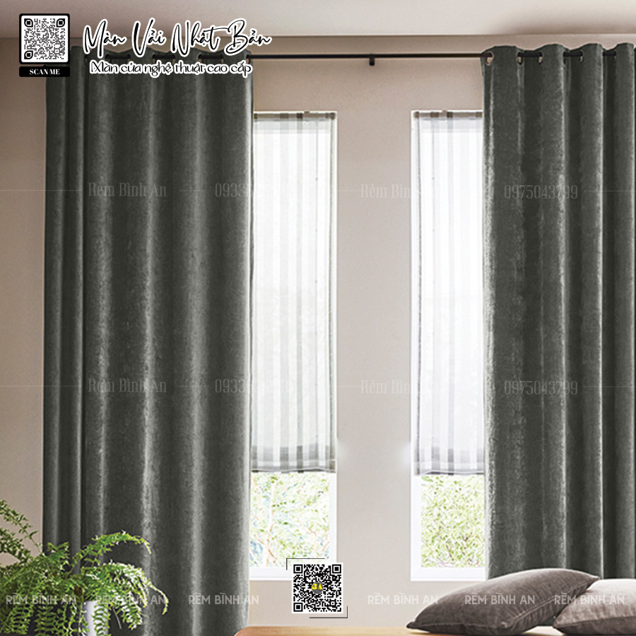 Màn vải nhung Nhật Bản cao cấp cho villa và penthouse