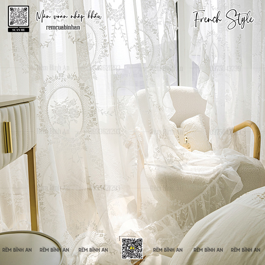 Màn Voan Damask Cổ Điển French Style