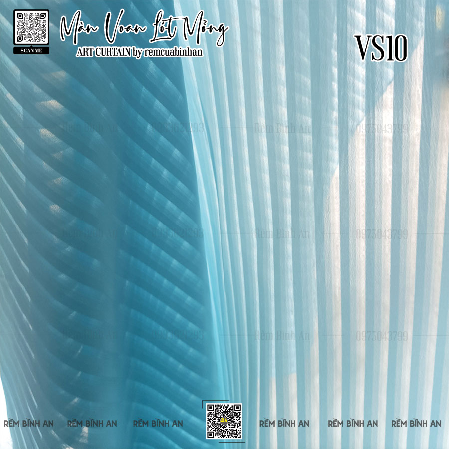 Màn Voan Màu Xanh Dương - Rèm Trang Trí Đẹp VS10