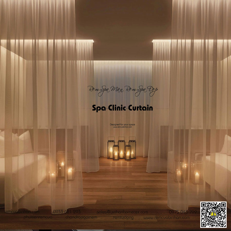 Màn Voan Spa Rèm Ngăn Giường Trang Trí Spa Thẩm Mỹ Viện Đẹp
