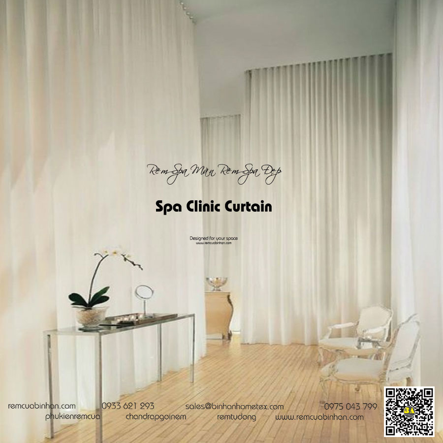 Màn Voan Spa Trang Trí Rèm Che Ngăn Giường Spa