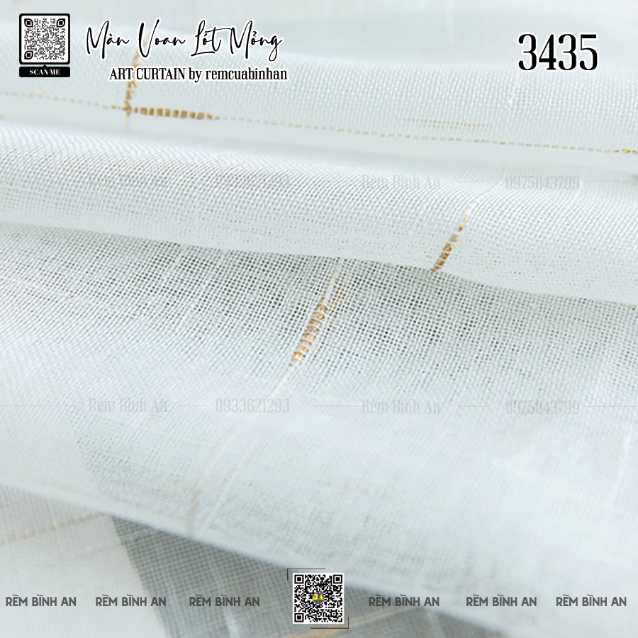 Màn Voan Trắng Mỏng Lót Trang Trí VS3435