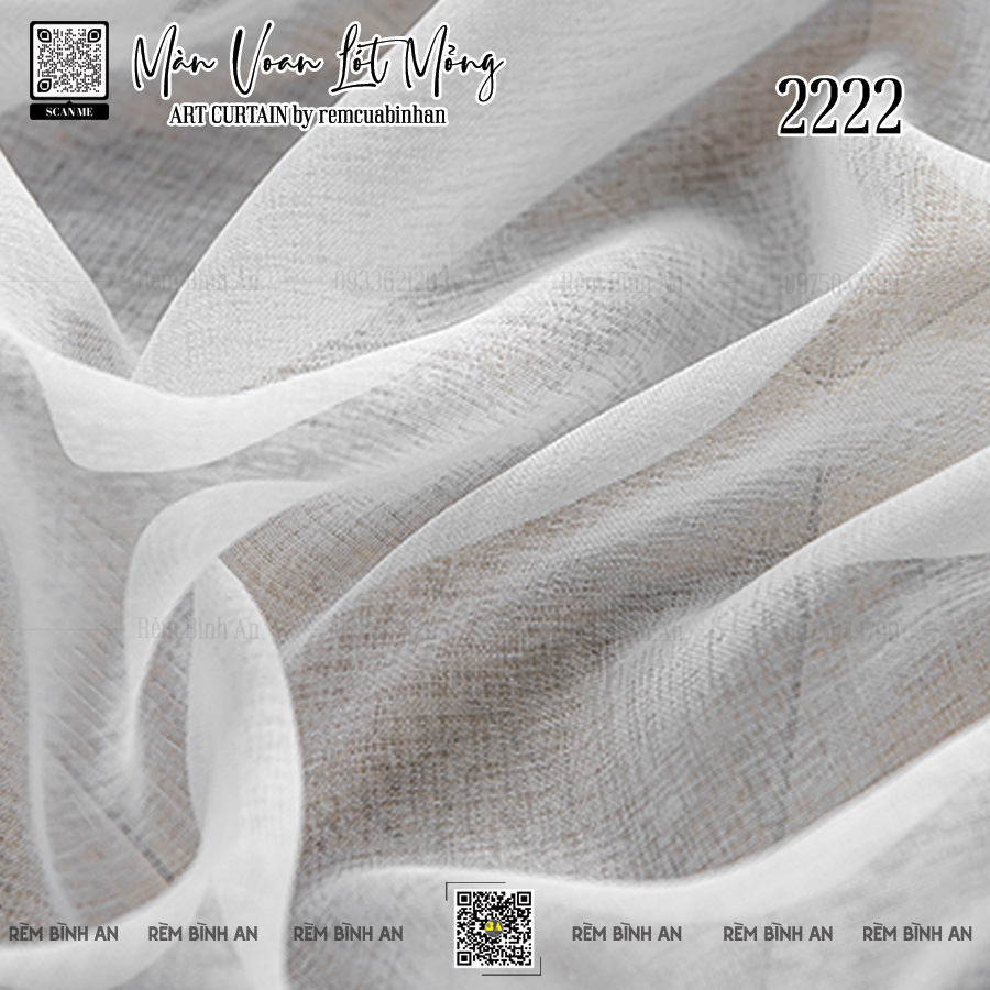 Màn Voan Trơn Hiện Đại - Rèm Voan Lót Mỏng Cao Cấp VS2222