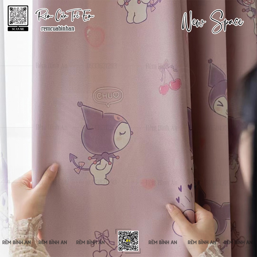 NEW SPACE Rèm Cửa Trẻ Em Hoạt Hình Cho Bé