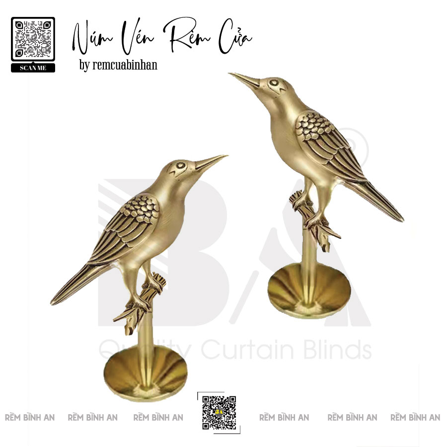 Núm Vén Rèm Hình Chim Bằng Đồng - Phụ Kiện Rèm Biệt Thự