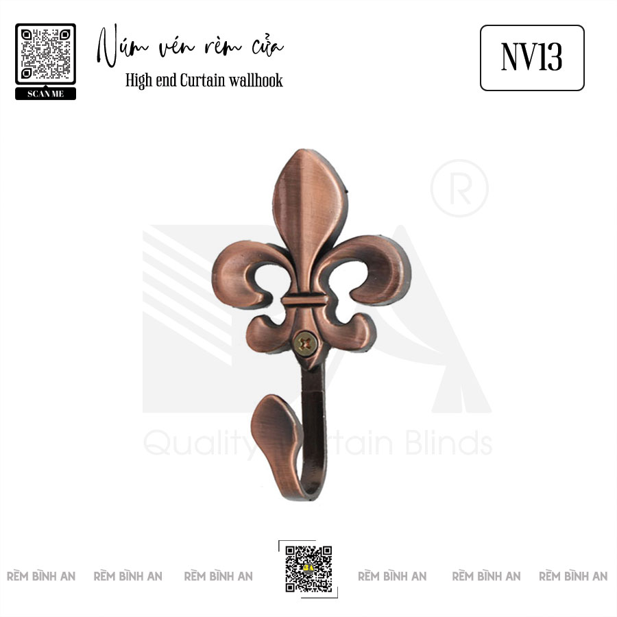 Núm vén rèm móc câu Châu Âu - phụ kiện đẹp cho biệt thự, căn hộ NV13
