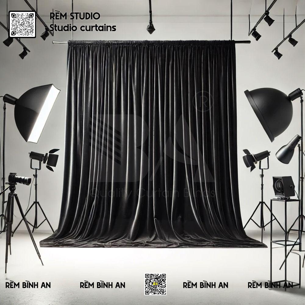 RÈM BÌNH AN - Rèm cửa studio nhung cao cấp, phông nền sang trọng chuyên nghiệp