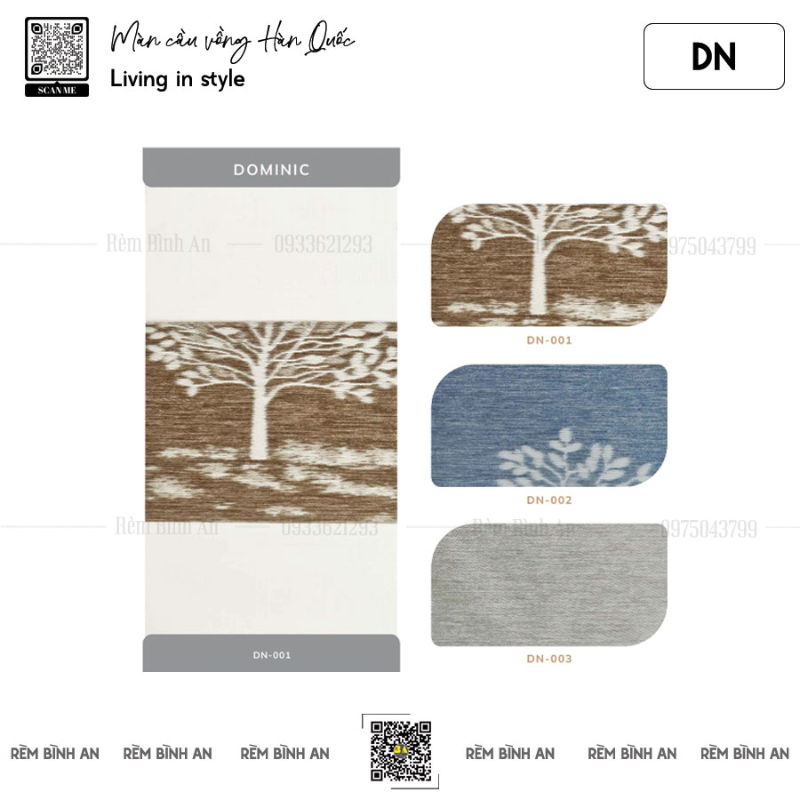 Rèm Cầu Vồng DOMINIC – Hoa Văn Bắc Âu, Cản Sáng Hiệu Quả