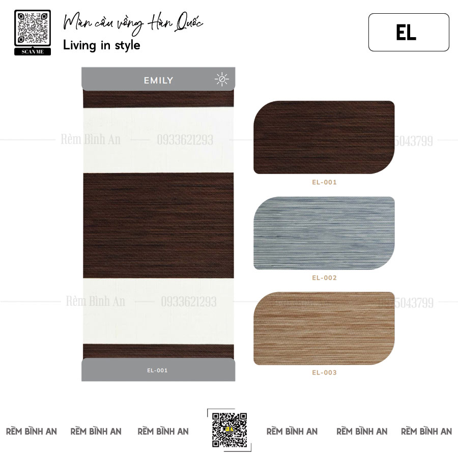 Rèm Cầu Vồng EMILY – Cản Sáng 95%, Chống Nắng, Chống Tia UV-1