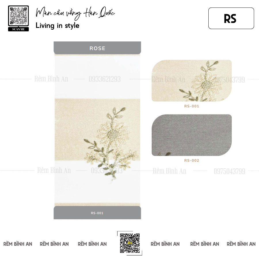 Rèm Cầu Vồng Thêu Hoa Văn Padora ROSE – Vintage, Cách Nhiệt, Cản Sáng