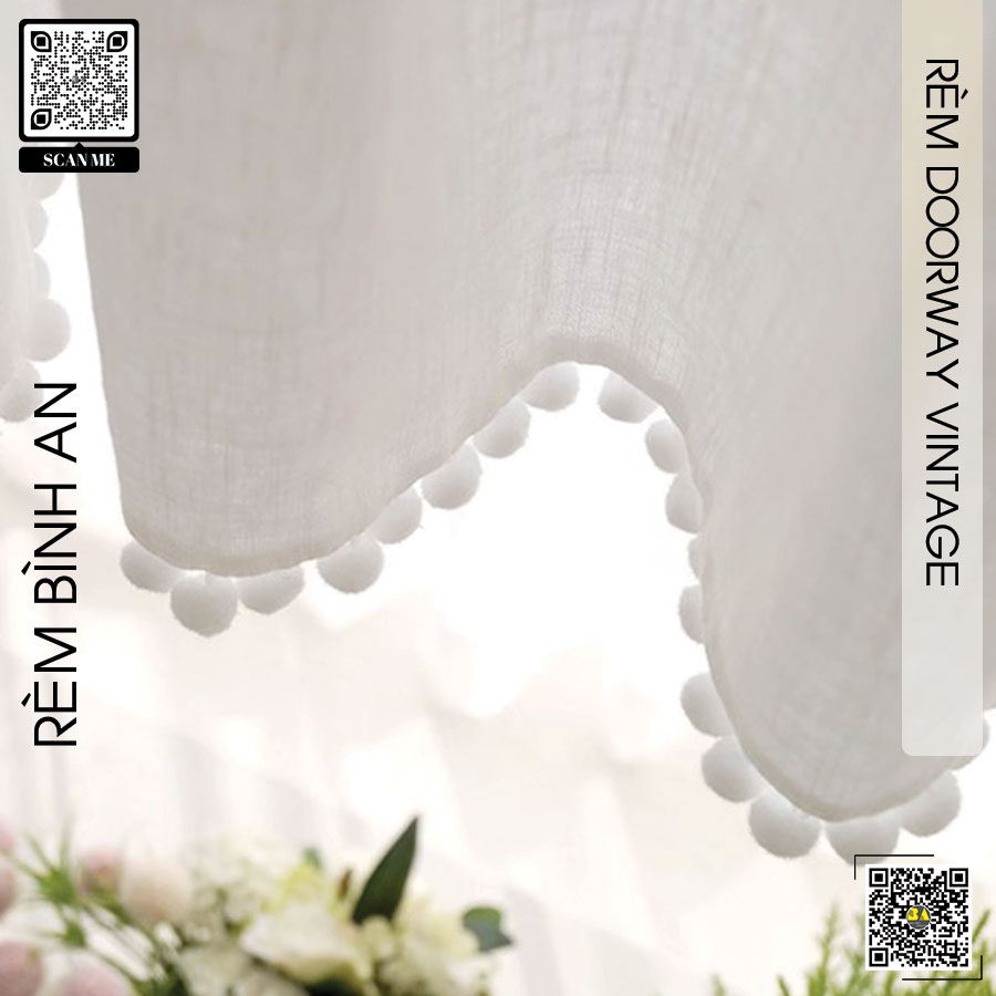 Rèm che cửa nhỏ xinh xắn vintage retro