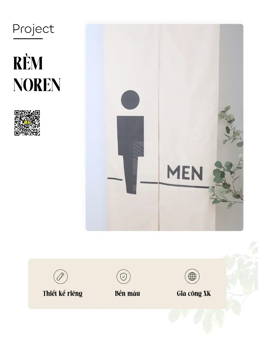 Rèm Noren Che WC Nam Nhà Xưởng – Rèm Che Toilet Khu Công Nghiệp, Bếp Ăn