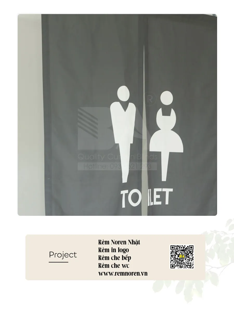 Rèm Che Toilet Màu Xám | Rèm Vải Ngăn WC Theo Kích Thước-1
